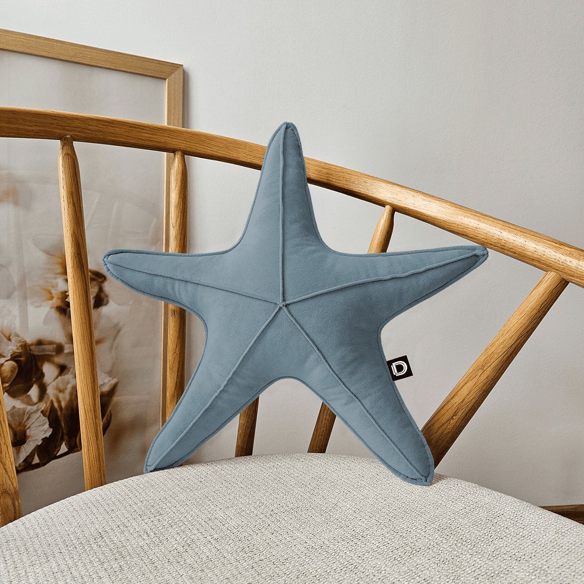 Decordruk VELVET - Decoratieve Sterkussen - Grijsblauw - Zacht - Zonder Rits