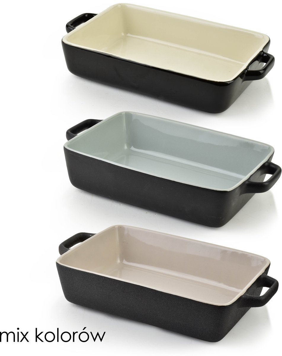 BASIC Serie - Rechthoekige Ovenschaal - 23x16cm - Met Handvatten - Mix Kleuren
