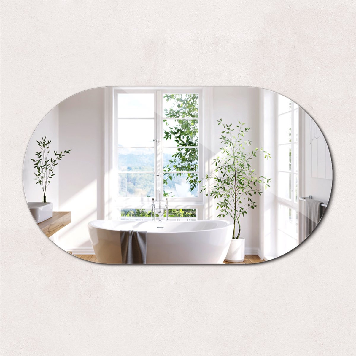 ArtPrintCave Wandspiegel - Ovale Spiegel - 40x70 cm - Slaapkamerspiegel - Badkamerspiegel - Gang - Kleedkamer - Ovalen Spiegel - Wandspiegel in Loftstijl - Oval Spiegel