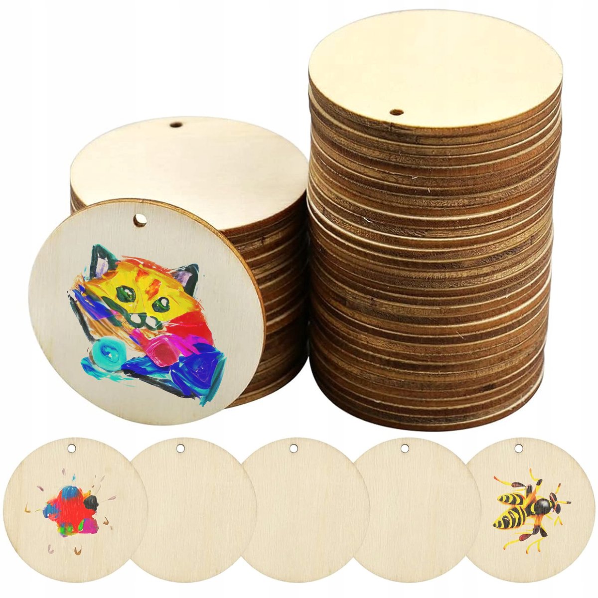 SMX Design - Decoratieve Schijf - 8cm - Multiplex - Met Gat