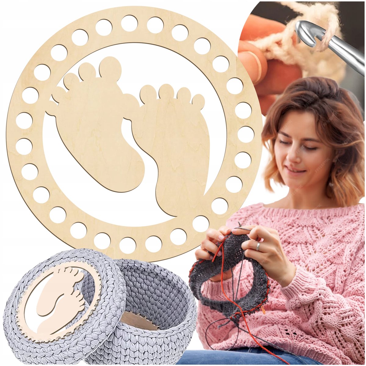 SMX Design - Rond Basisbord voor Gehaakte Tassen - 15cm - Berkenmultiplex - FSC