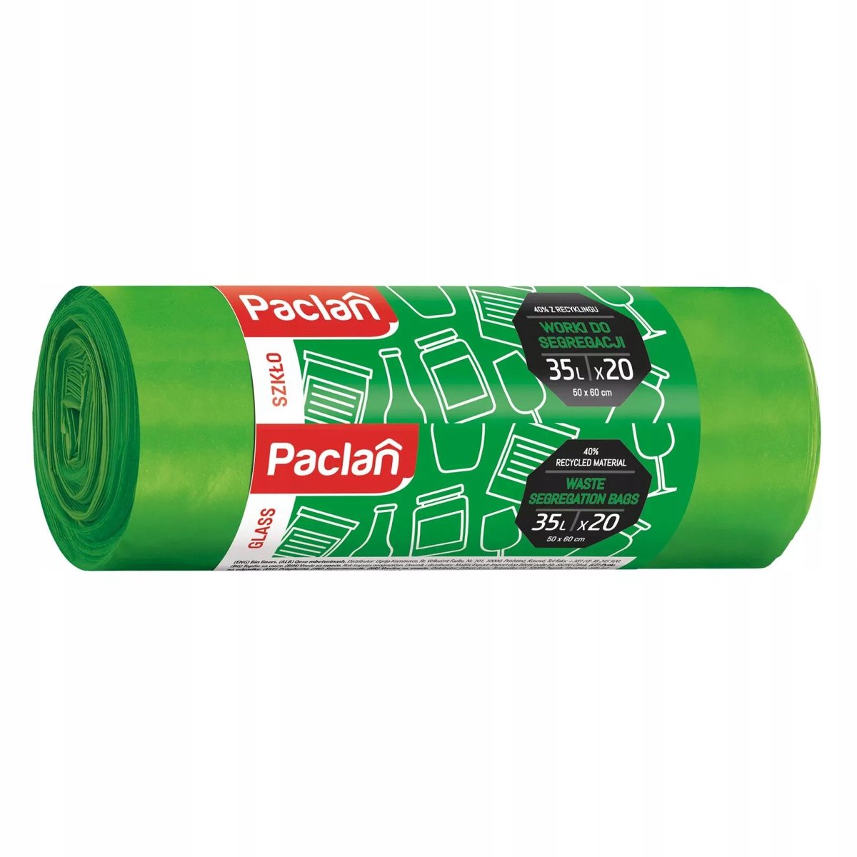 Paclan - Vuilniszakken - 35l - Groen - 20 Stuks