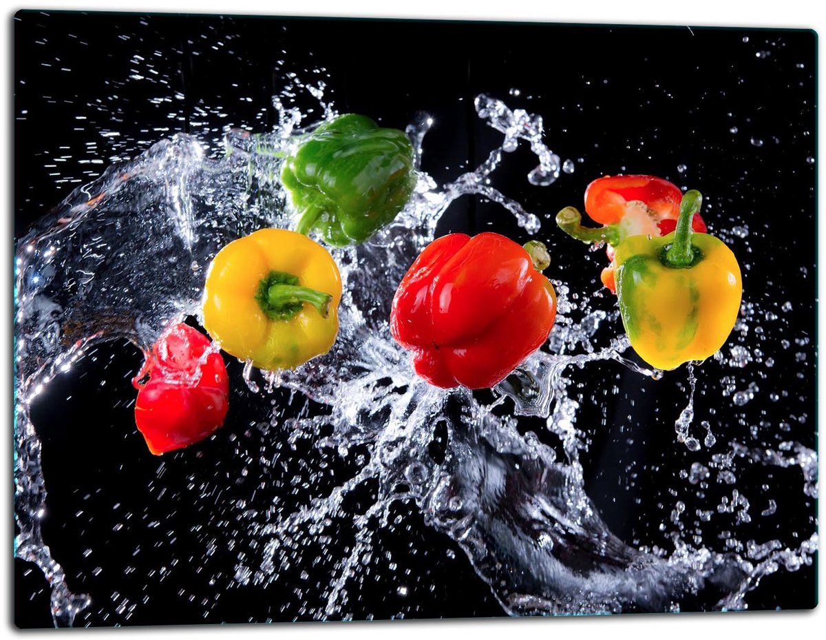TMK ArtDeko - Snijplank van glas - 52x40 cm - Paprika Thema