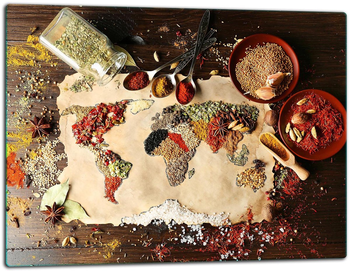 TMK ArtDeko - Glazen Snijplank - 52x40 cm - Inductiecompatibel - Decoratief