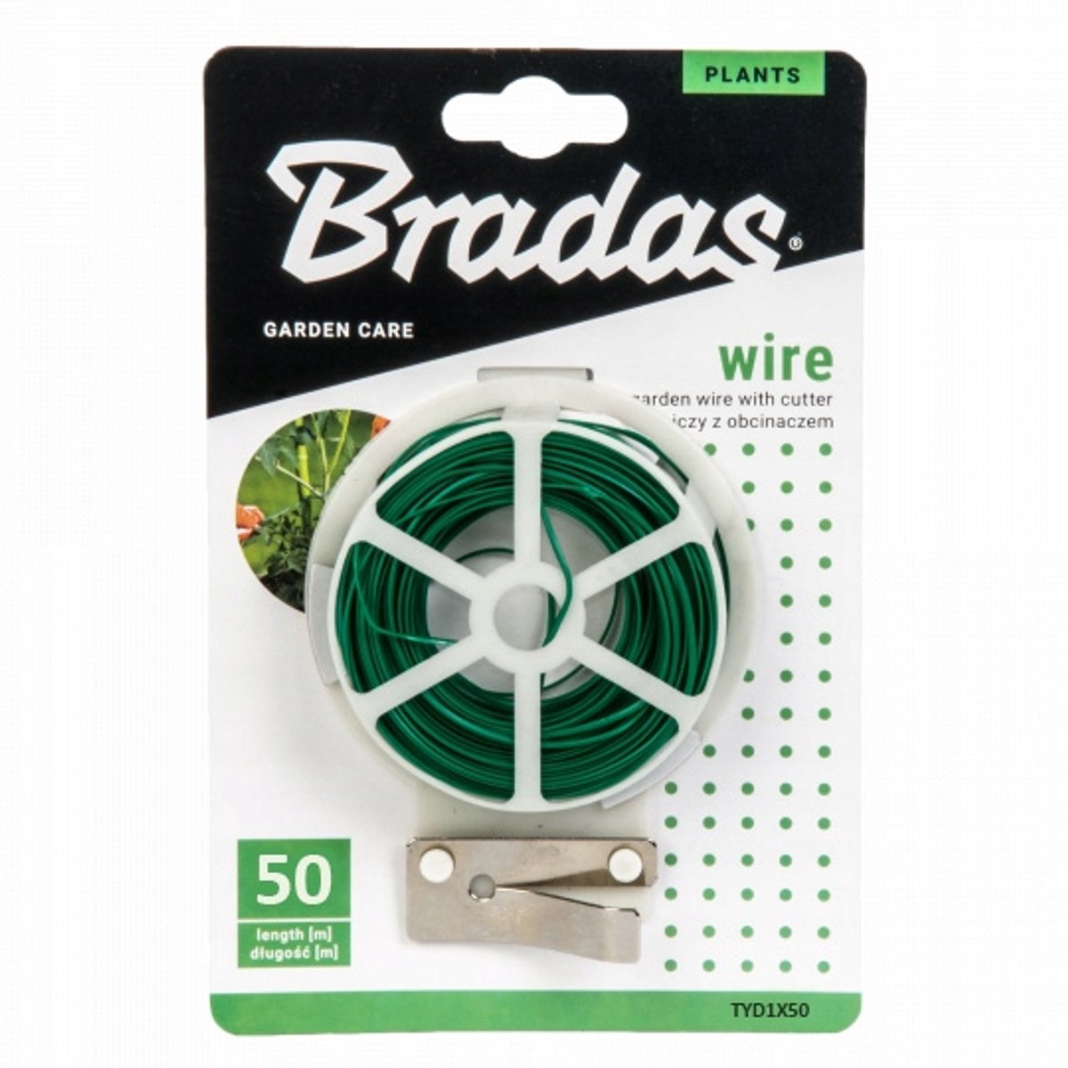 Bradas TYD1X50 - Binddraad - Met Snijder - 50m - Groene Kleur