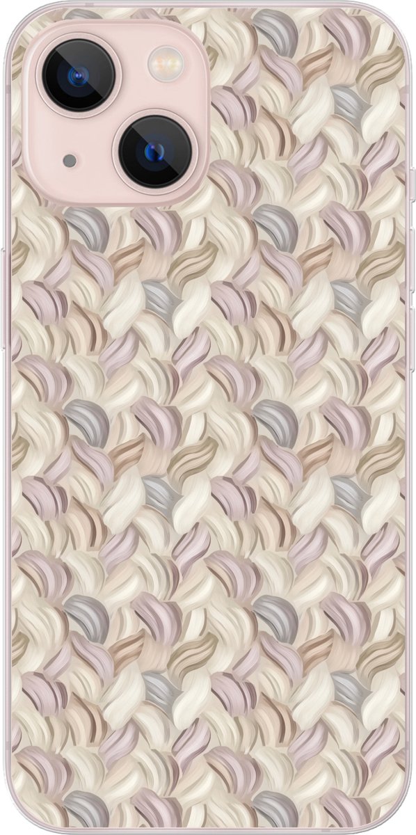 Telefoonhoesje Geschikt voor iPhone 13 hoesje - Abstract - Golvend - Pastel - Siliconen Telefoonhoesje Telefoonhoesje