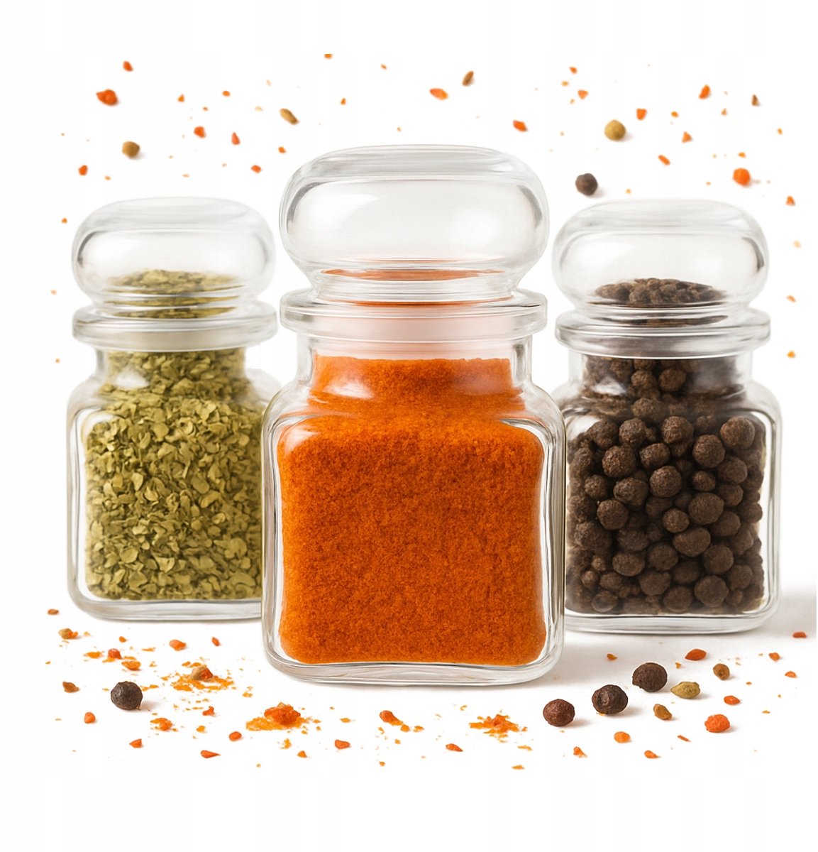 Bimberek - Kruidenpotjes Set - 12x Stuks - 120ml - Luchtdichte Glazen Deksel