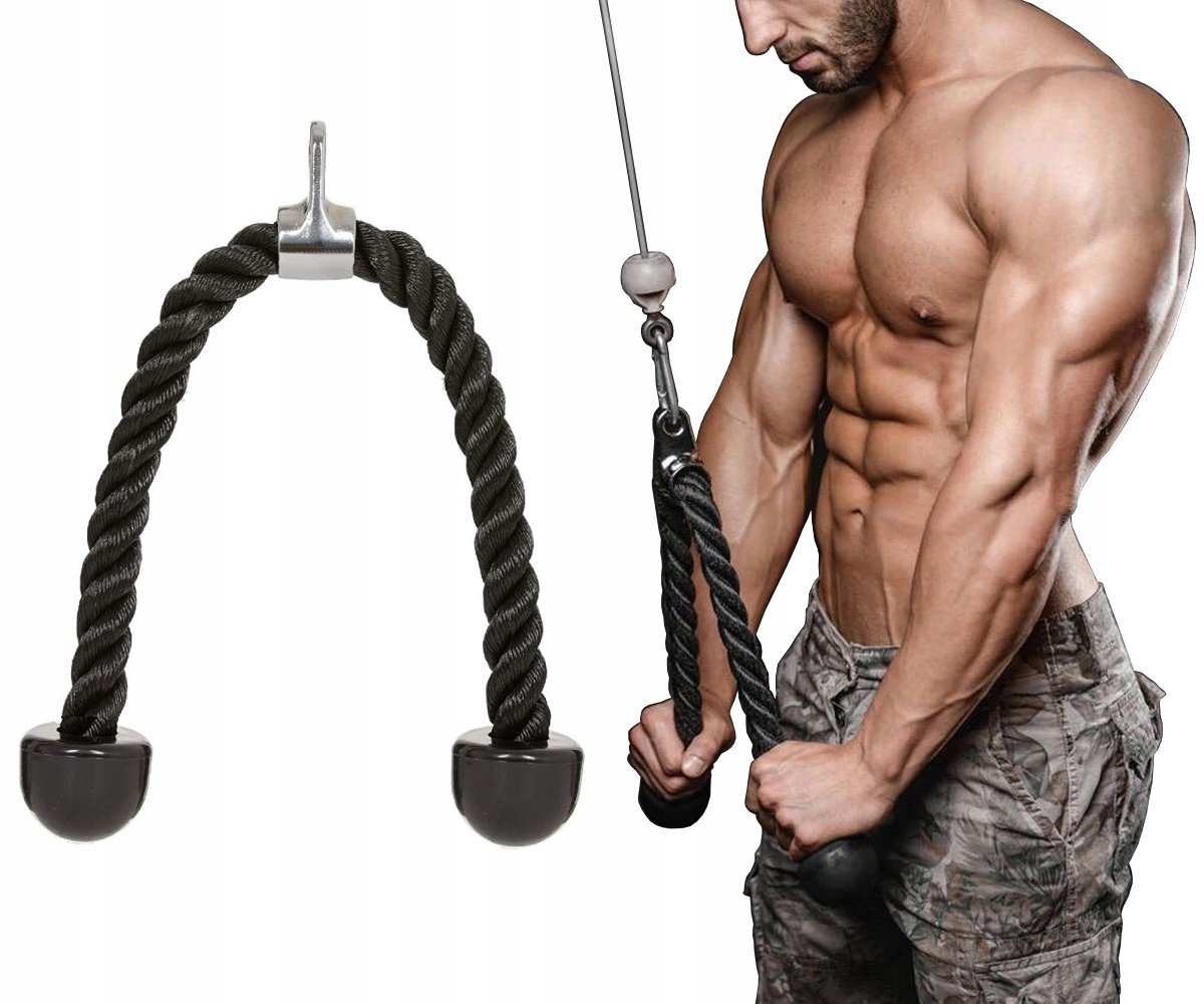 Tojato - Dubbele Kabelgreep - Tricep/Bicep - 66 cm Nylon