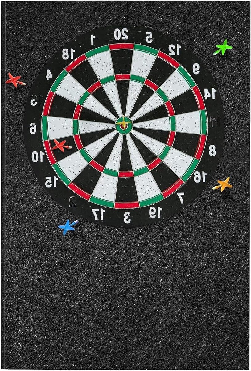 Dartbord Muurbescherming - Vilt Wandpaneel - Darts Spelen - Zelfklevend Vilt - 30 x 30 x 12 cm - Zwart