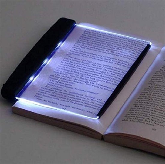 Leeslampje LED - Oogvriendelijk Draadloos Dun Boekenlampje - Vlakke Plank voor Nachtlezen - Zelfstandig Boeklezen - Zwart — afbeelding 4