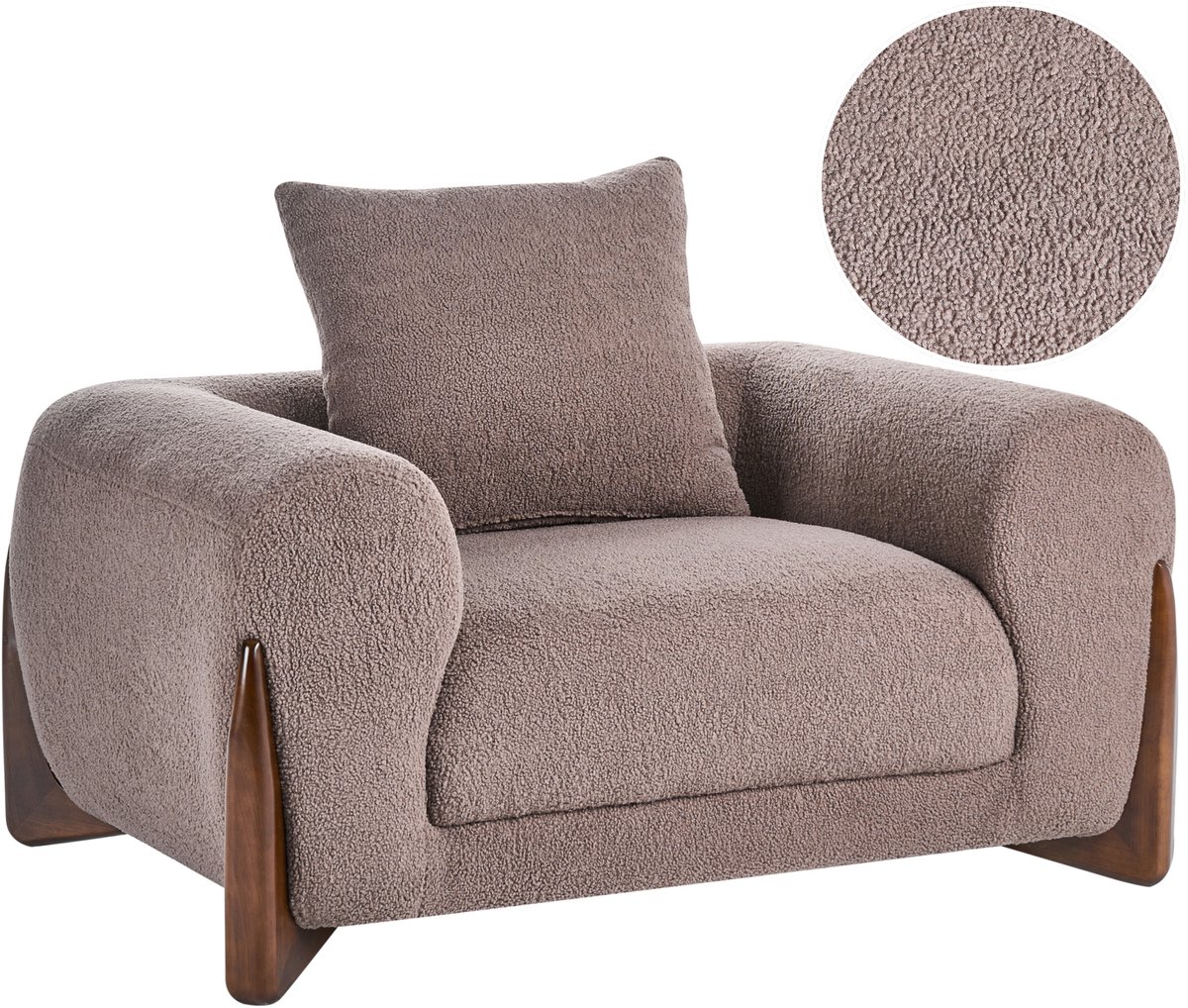 Beliani VINLIDEN - Fauteuil - Bruin - Bouclé
