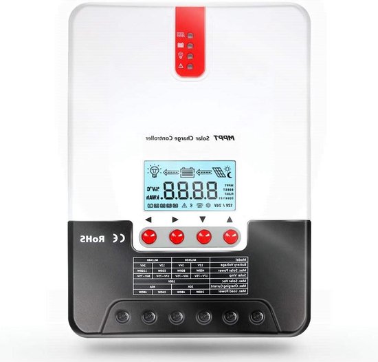 MPPT Zonne Laadregelaar - Solar Controller Batterij - Zonnepanelen Laden - Automatische Batterij Herkenning - 30A 12V/24V - Wit