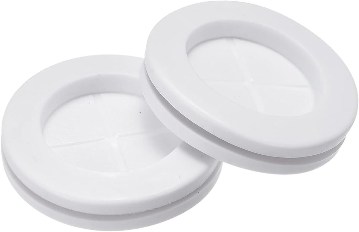 10 Stuks 30mm Ronde Rubber Grommets - Dubbelzijdige Witte Rubber Pluggen voor Kabelbescherming en Elektrische Toepassingen