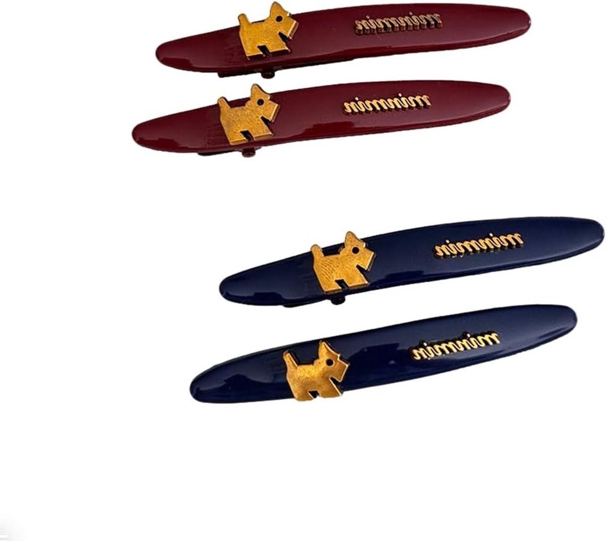 Haarclips voor dames - Set van 4 kleine puppyhaarclips voor stijlvolle haarstyling, mini-letters en eendbill ontwerp, ideaal haaraccessoire voor elke gelegenheid