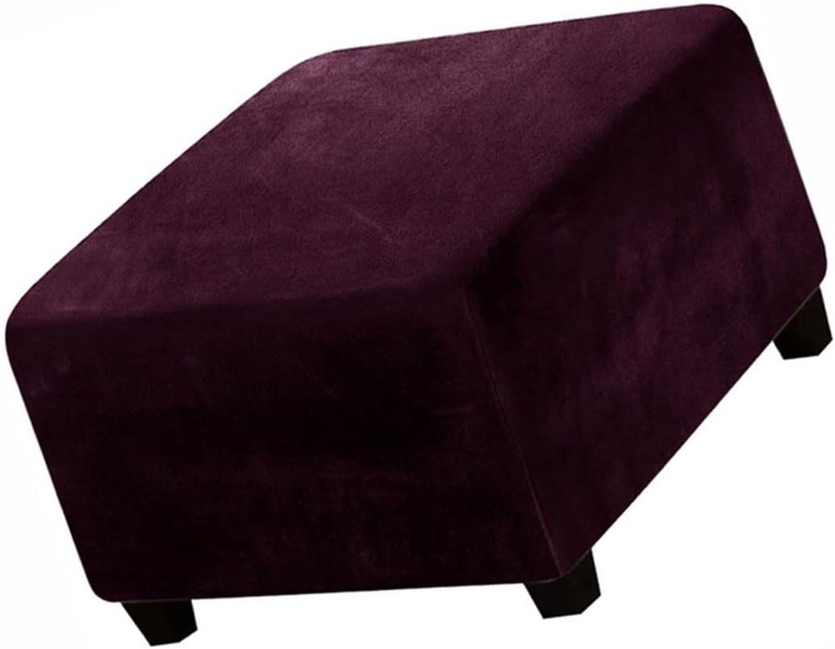 Voetenbank Hoes - Poefhoes Krukhoes - Meubels Beschermen - Rekbaar Fluwelen Stof - 80-100cm - Fuchsia