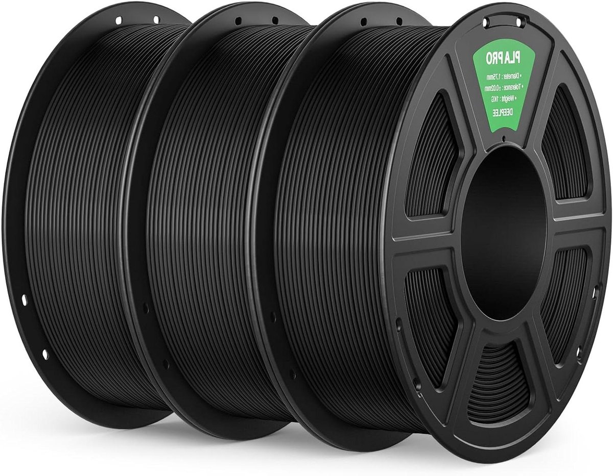 PLA PRO Filament - 3D Printer Filament - 3D Printen - Hoge Taaiheid - 1.75mm 3kg - Zwart