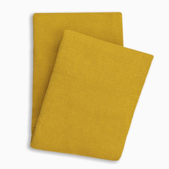 Yellow ICA Plaid - 100% Katoen - 140x200 cm - Goud