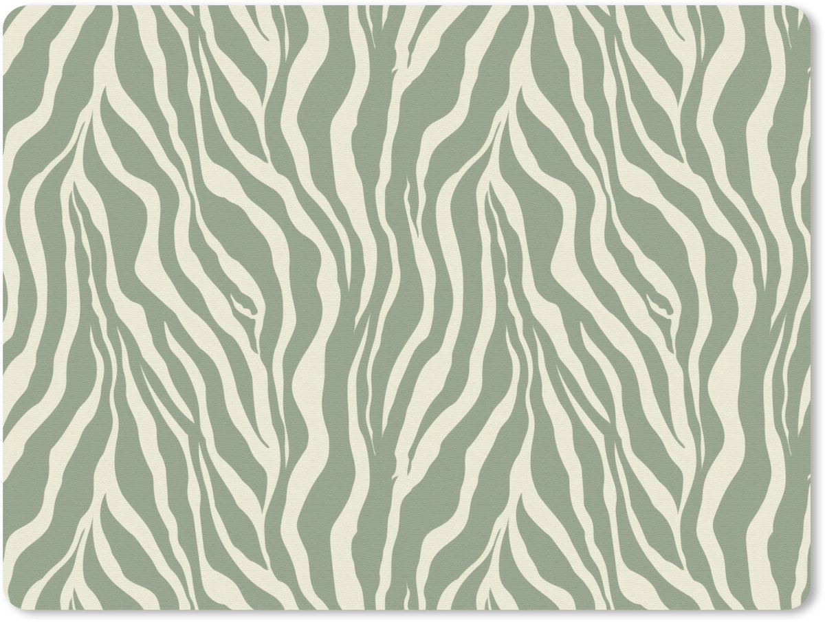 Muismat 12x10 cm - Mousepad Zebra - Motief - Groen - Muismatten