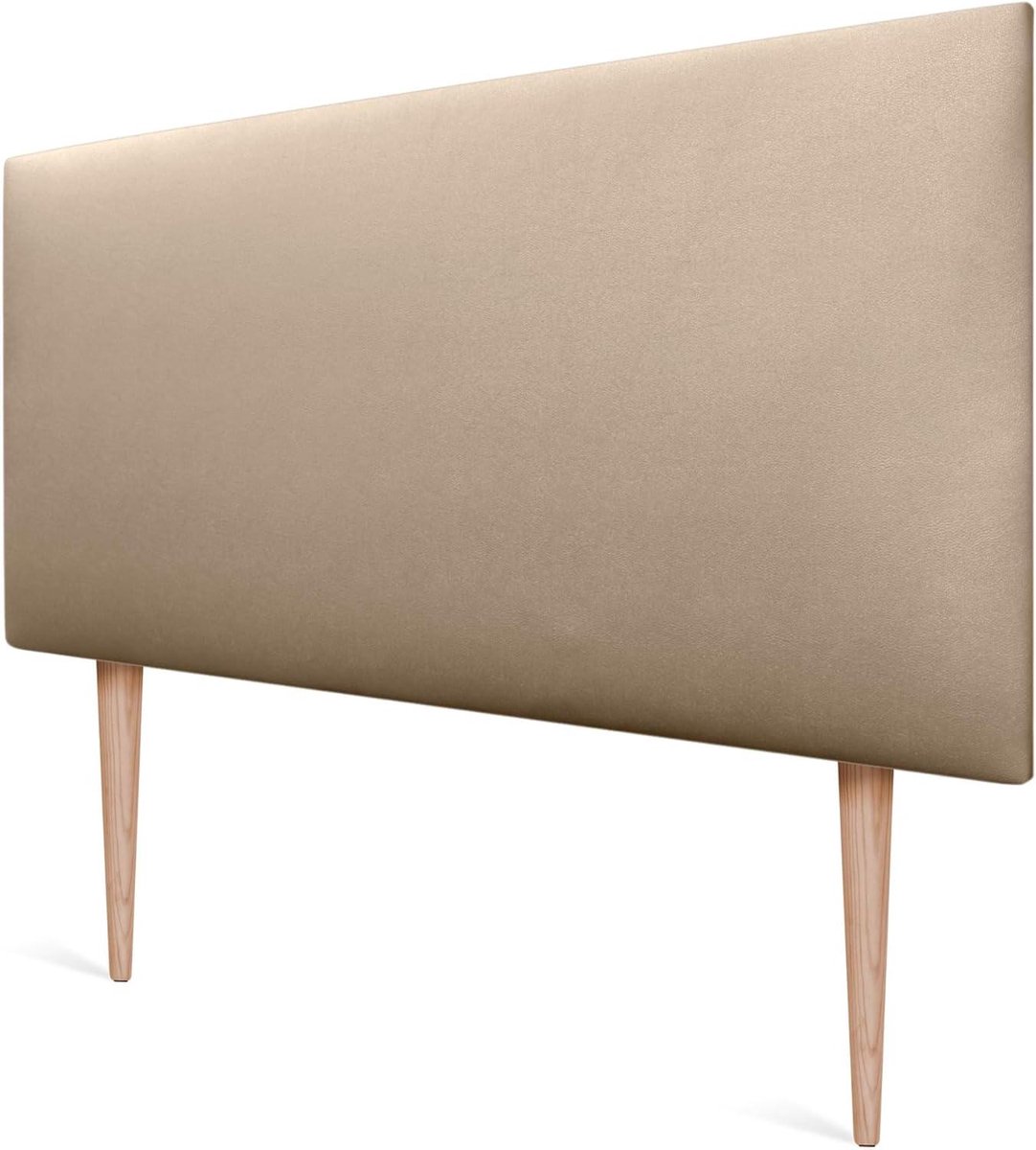 Hoofdbord Kunstleer - Gestoffeerd Hoofdeinde - Slaapkamer Decoratie - Vlekbestendige Stof - 95 cm - Champagne