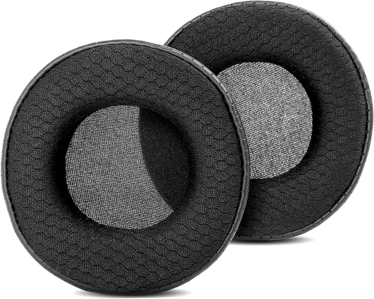 Oorkussens Vervanging - Koptelefoon Kussens - Muziek Luisteren - Ademend Stof - 18 x 12 cm - Zwart