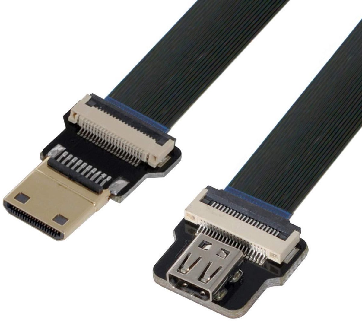 Mini HDMI naar HDMI Kabel - Adapter Kabel - Fotografie - Ultra Flexibel - 20 cm - Zwart