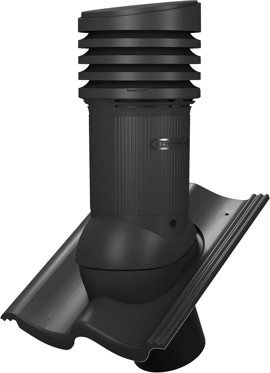 Dakdoorvoer Geïsoleerd - Ventilatiedoorvoer Schoorsteen - Huis Ventilatie - Geïntegreerde Waterpas - DN150 490mm - Zwart