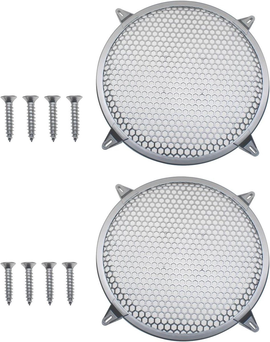 Luidspreker Grill - Subwoofer Cover - Audio Beschermen - Wafel Ontwerp - 12 Inch - Zilver