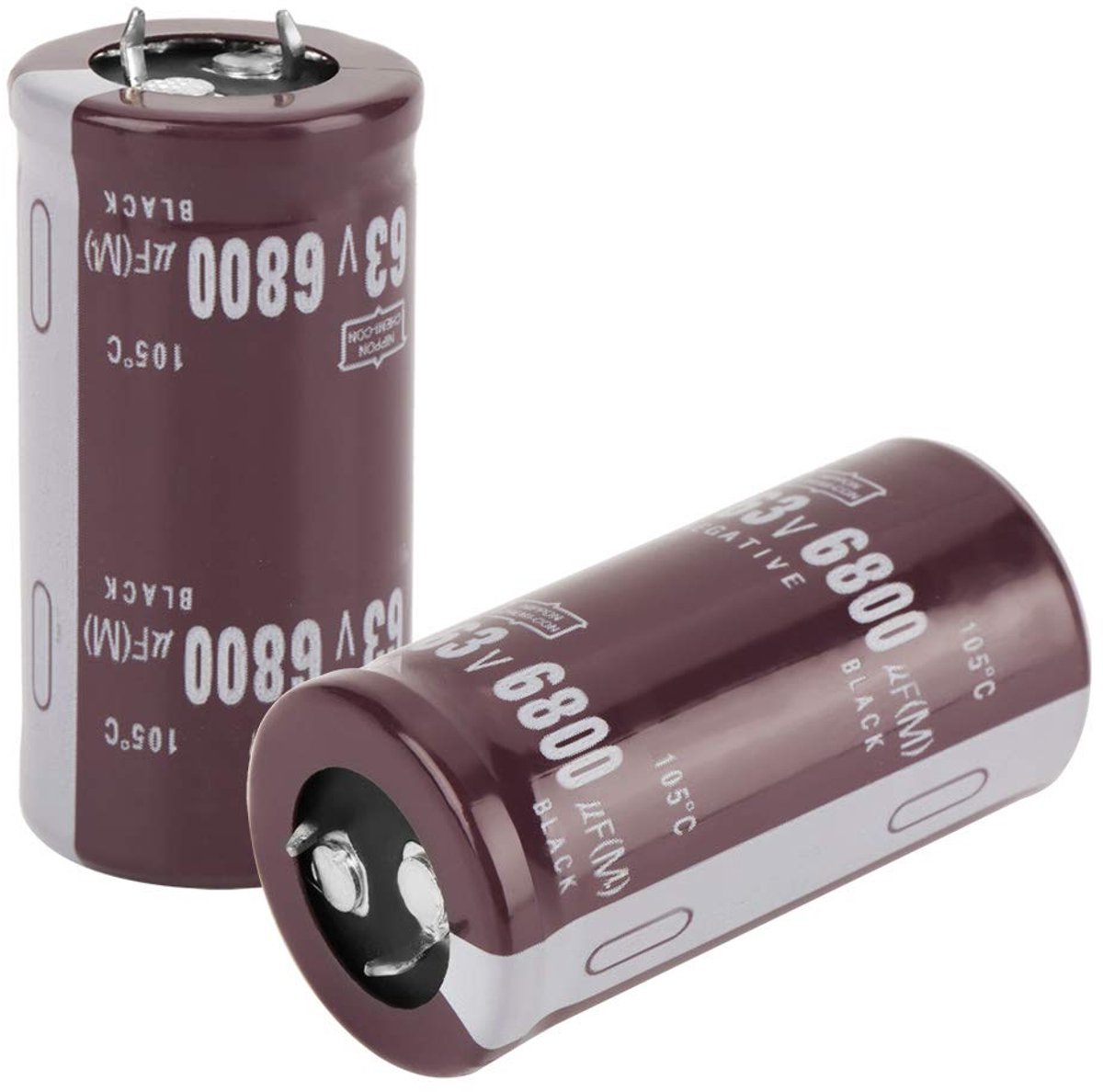 Electrolytic 6800uF 63V Capacitor - 2pc - 105 Bypass Filtering - Tuning Circuit Energy