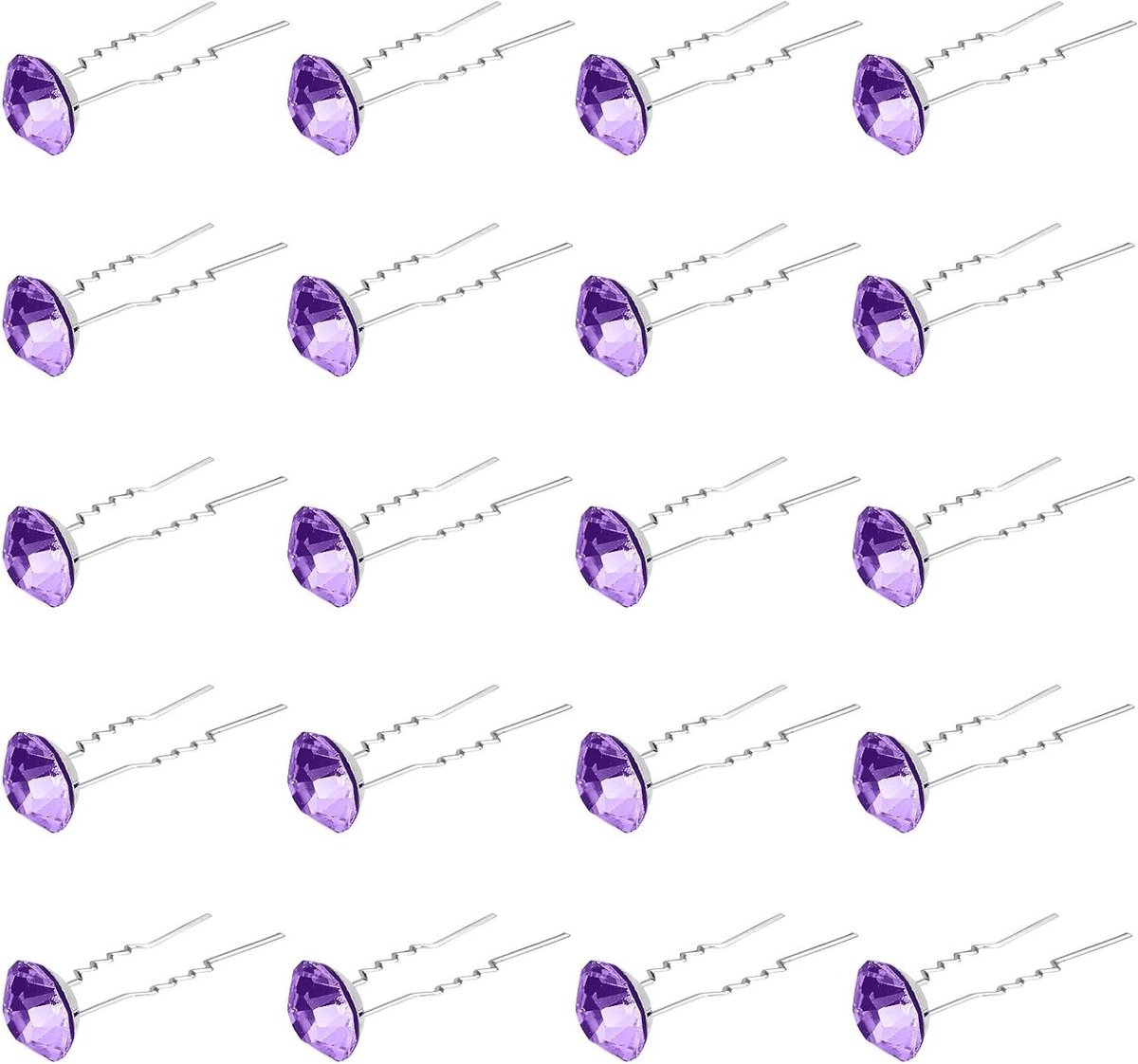 Haarspeldjes Kristal - Strass Clips Bruiloft - Haar Stijlen - Bloem Ontwerp - 20 stuks - Violet