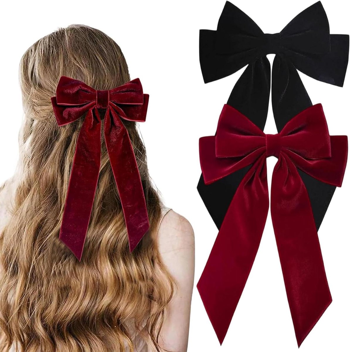 Haarspeld Strik - Strikken Clips - Haar Styling - Grote Strik - 5 x 2 x 2 cm - Zwart