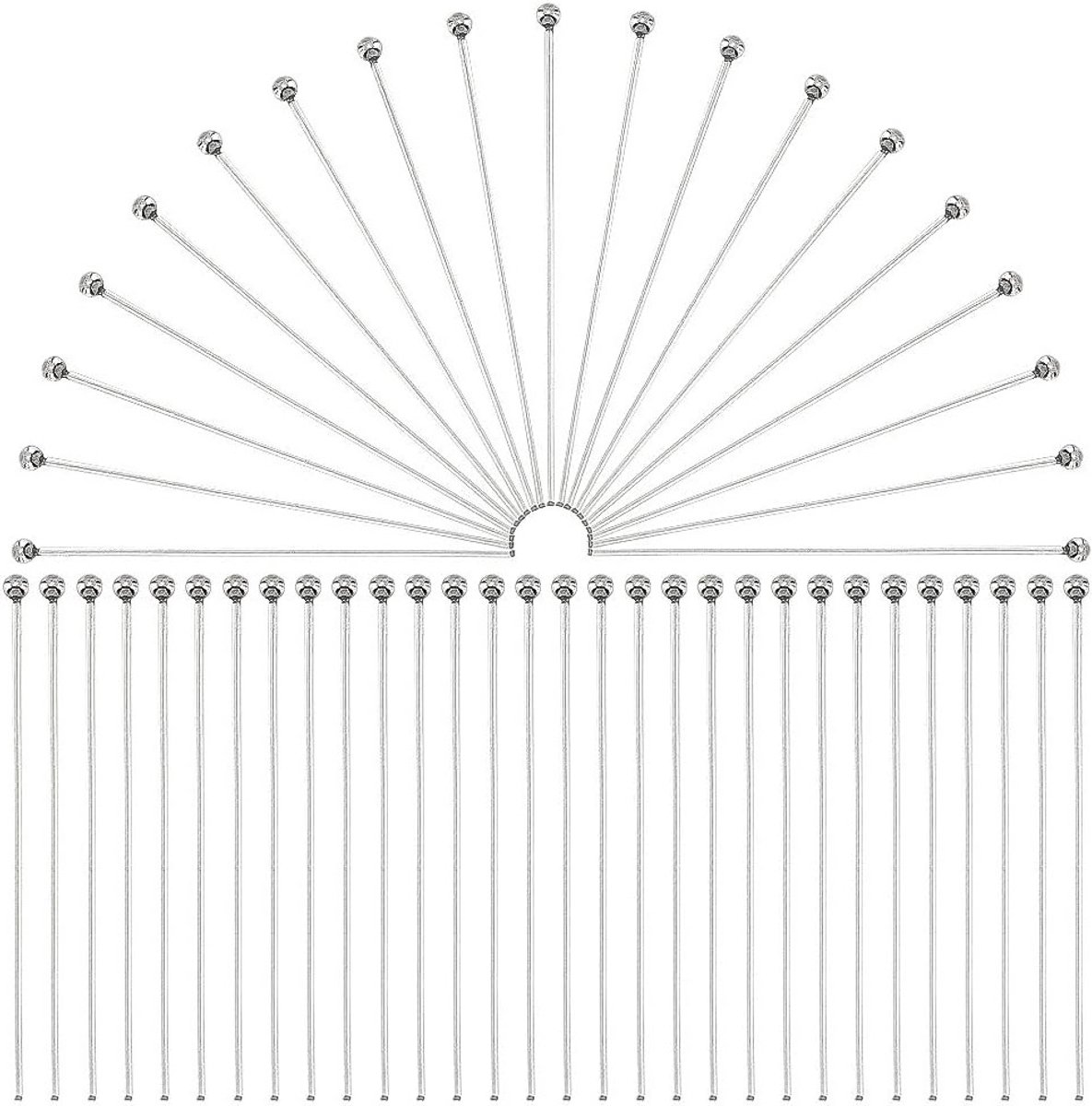 400 Stuks Sieraden Hoofdspelden van 40mm RVS, Buigbare en Rechte Spelden voor Dangle Oorbellen, Hangers, Armbanden en Kettingen DIY