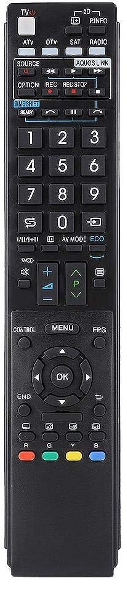 ONF3 - Universele Afstandsbediening - Geschikt voor Sharp TV - Compact en Handig - Zwart - Voor LED LCD HD 3D - Ideaal voor Thuisgebruik - 8 Met...