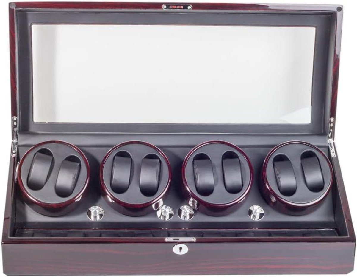 Automatische Horlogewinder - Opwinder Horloges - Horloges Beschermen - 8 Horloges - 9 Vakken - Houtkleur