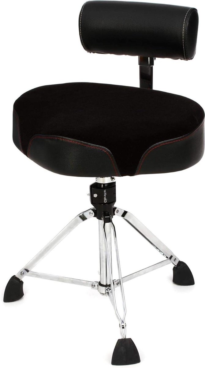 Drumkruk - Drumstoel Kruk - Comfortabel Drummen - Dubbele Steun - 48cm Diameter - Zwart