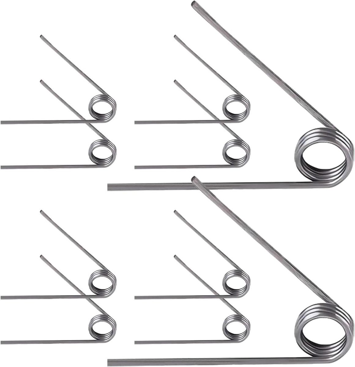 Torsieveren - V-vormige veren - Reparatieprojecten - Roestvrij staal 304 - 07 x 45 mm - Zilver