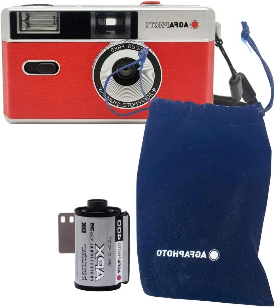 Analoge Filmcamera - Compactcamera Zwart Wit - Fotoplezier Maken - Navulbare Wegwerpcamera - 20 x 4 x 7 cm - Rood