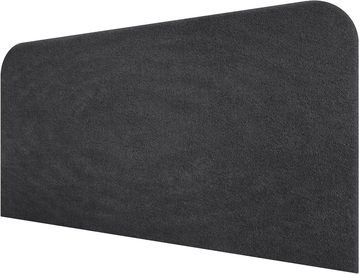 Hoofdbord Gebogen - Bedhek Gestoffeerd - Bed Aankleden - Vlekbestendige Stof - 150cm x 70cm - Zwart