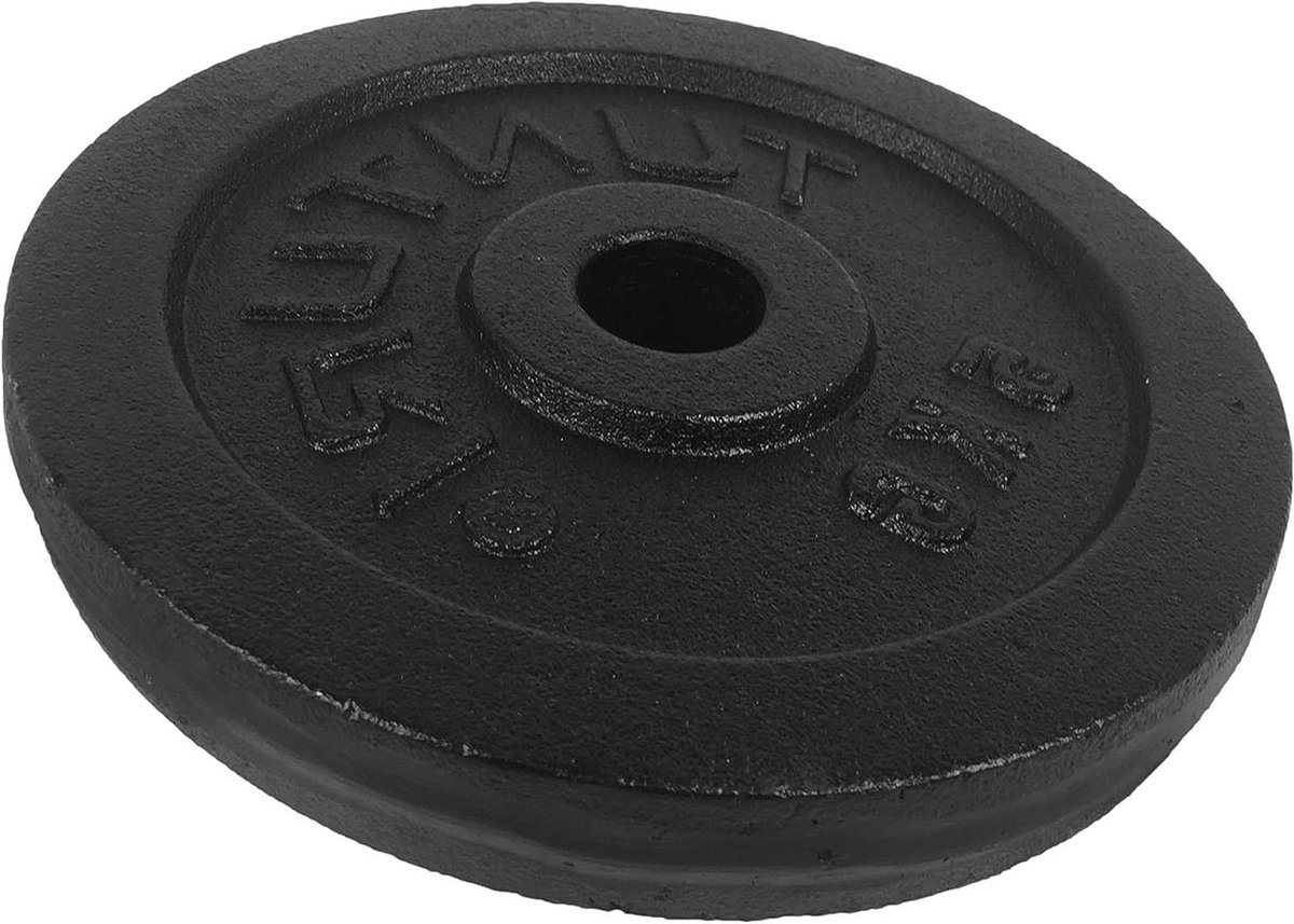 Halterschijf Gietijzer - Halter Gewicht - Spieren Versterken - Poedercoating - 10 kg - Zwart