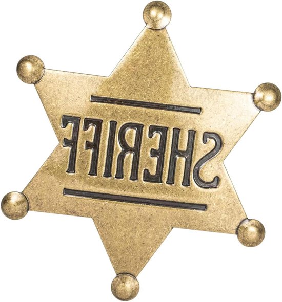 Sheriff Badges - Western Insigne - Feestdecoratie - Metalen Uitvoering - 7.3 cm - Zilverkleurig