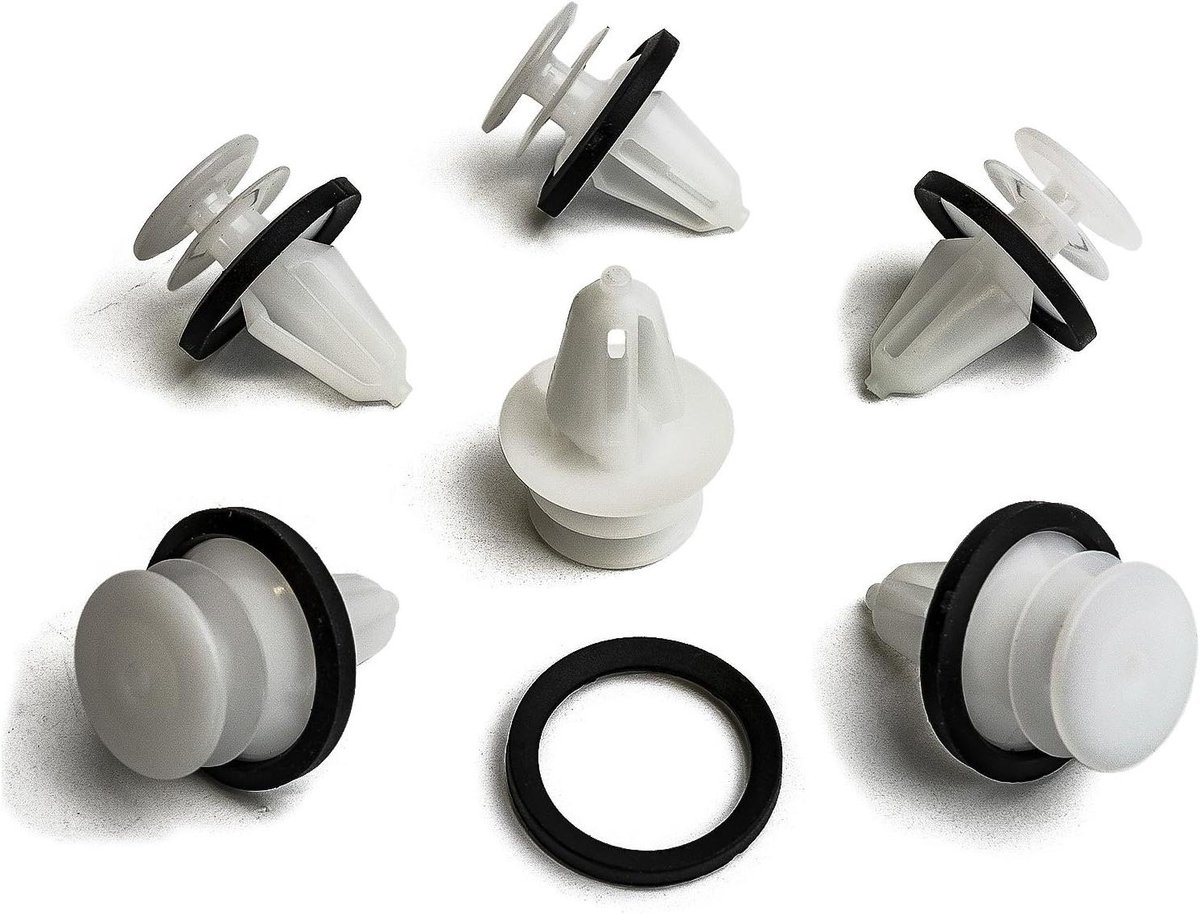 Bevestigingsclips - Sierlijsten Clips - Auto Reparatie - Met Afdichting - 10 Stuks - Wit