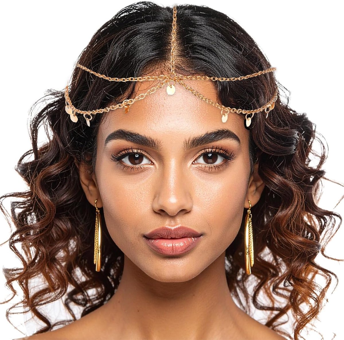 Gouden Hoofdsieraad met Pailletten en Kwastjes voor Festivals en Bruiloften - Boho Haaraccessoire voor Vrouwen en Meisjes