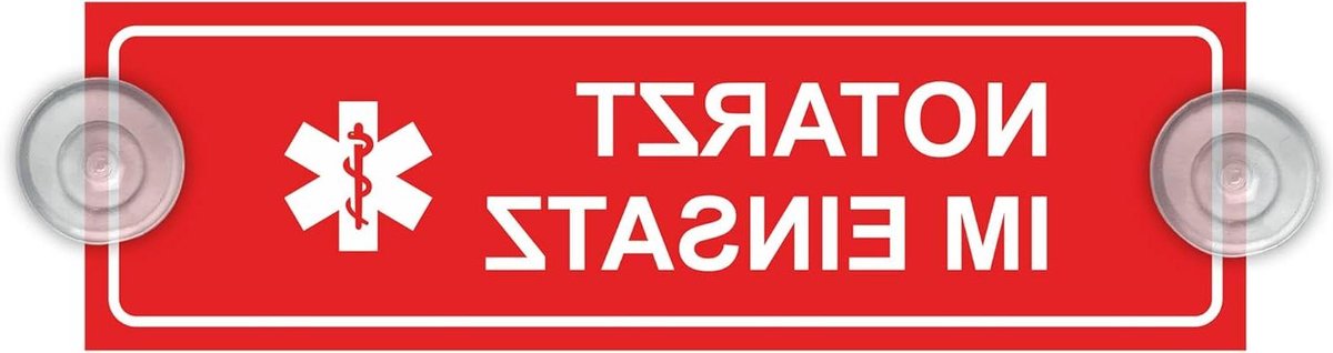 Waarschuwingsbord - Inzetbord Signaalbord - Auto Melding - Zuignap Bevestiging - 20 x 6 cm - Wit