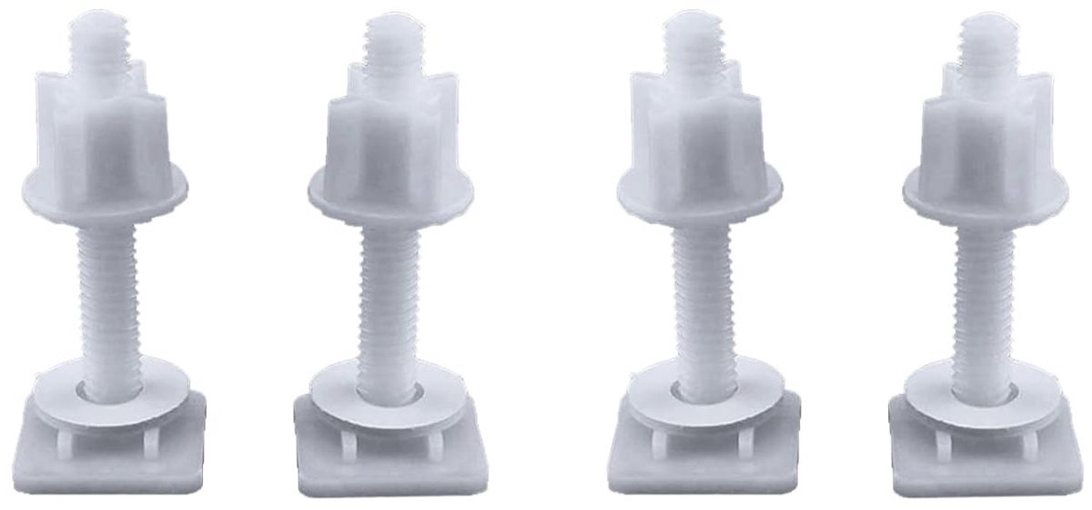 Toiletzitting Reparatie Set - 4 Stuks Plastic Scharnierbouten voor Toiletdeksel - Geschikt voor de meeste Toiletten en Eenvoudige Installatie