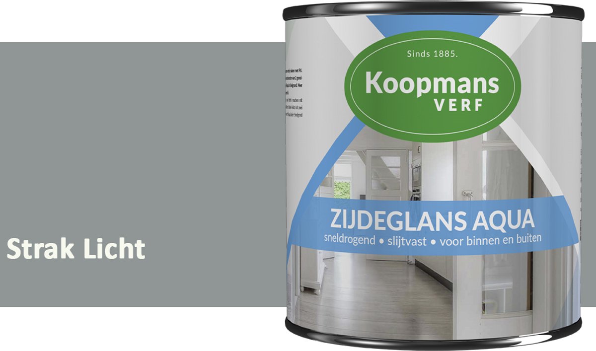 Koopmans Zijdeglans Aqua Lakverf – Zijdeglans houtlak voor kozijnen, deuren en meubels – Binnen & buiten – Watergedragen en sneldrogend – Strak Licht – 2,5 l