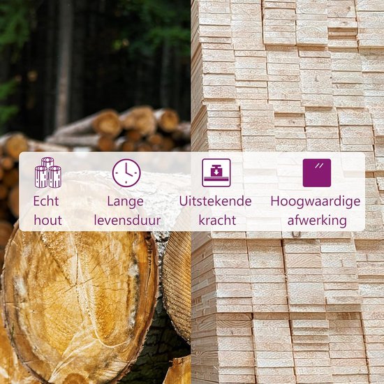 Bedframe Massief Hout - Ledikant Tweepersoons - Moderne Slaapkamer - Stevig Grenenhout - 200x200 cm - Wit