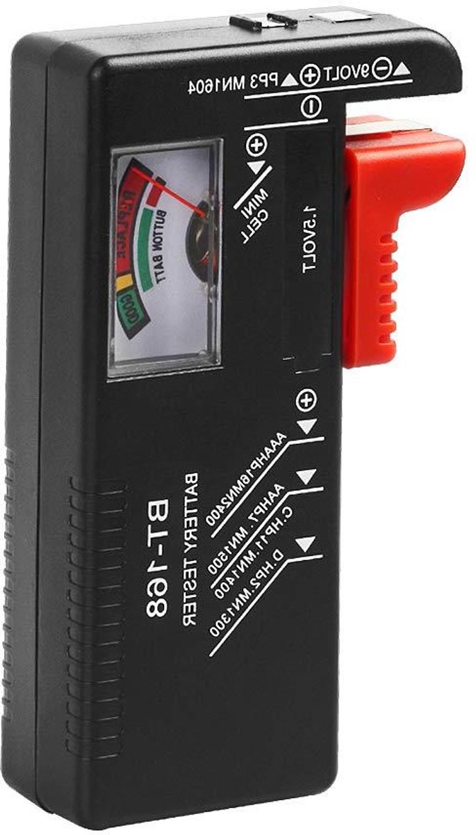 Batterij Tester - Batterij Checker - Batterijen Controleren - Universeel Model - 10.5 cm - Grijs