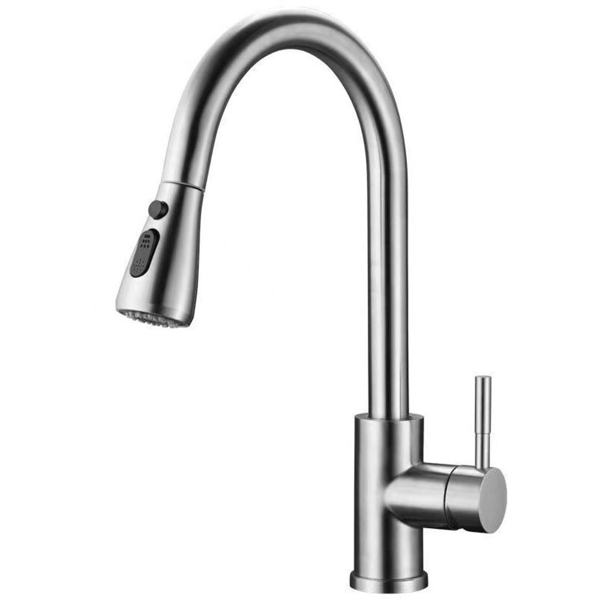 Keukenkraangeschikt voor uittrekbare douchekop, mengkraan geschikt voor wastafel, waterbesparend, roestvrij staal.