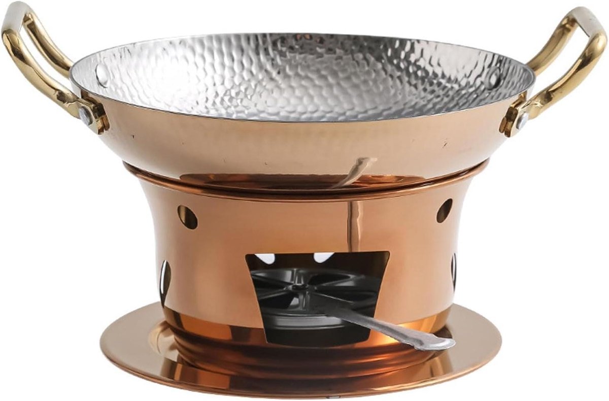 Ronde Warmhoudpot - Buffet Serveer - Feesten Buffet - Roestvrij Staal - 26 cm - Goud