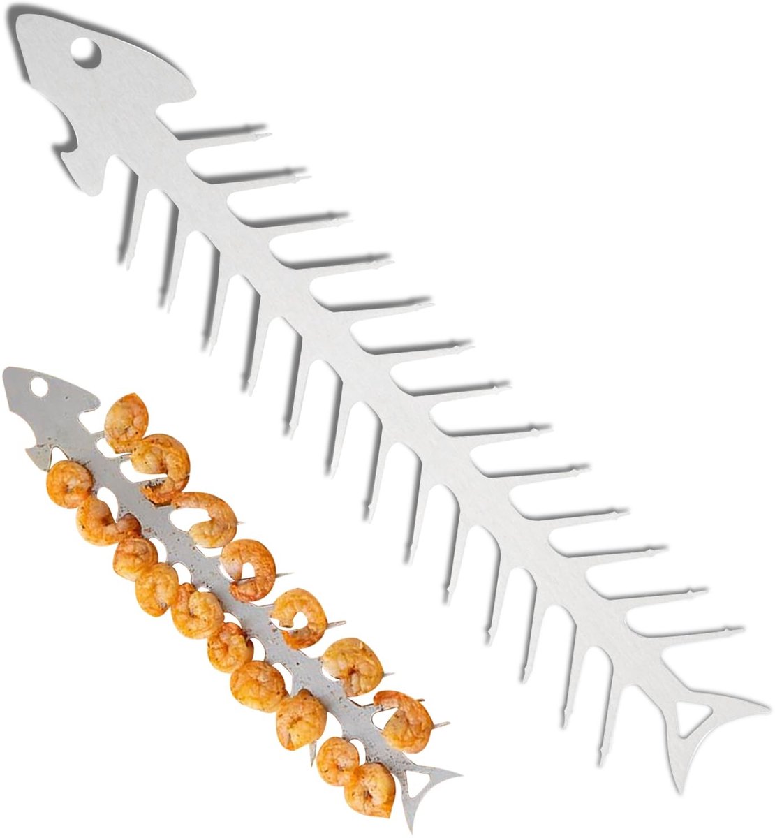 Dailygoods - Roestvrijstalen Herbruikbare BBQ Spiesjes 30 cm