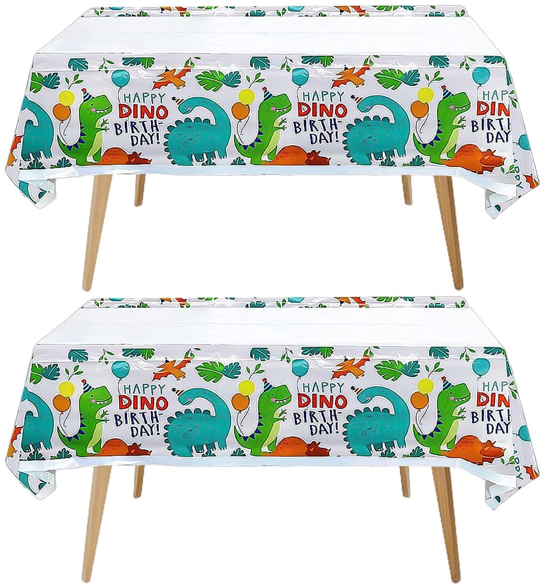 Dailygoods - Set van 2 Dinosaurus Tafelkleden voor Feestdecoratie